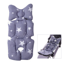 Toddler Car Seat Cushion Breathable Reversible Cushion Organic Cotton Stroller Liner Cradle Bedding Set Head Support Compatible with Harness Systems