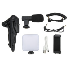 Social Media Video Recording Kit, Vlogging Kit for iPhone & Android with Microphone and Smartphone Holder, Complete YouTube Starter Kit with