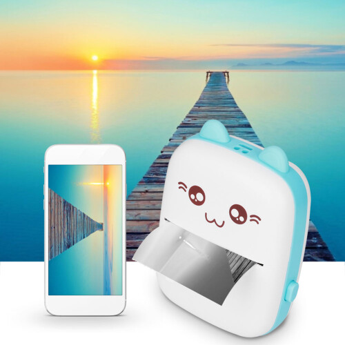 Bluetooth Inkless Smart Printer Compact Wireless Thermal Mini Printer for Mobile Phones with APP Operation Quick Print Features, Multifunctional 1