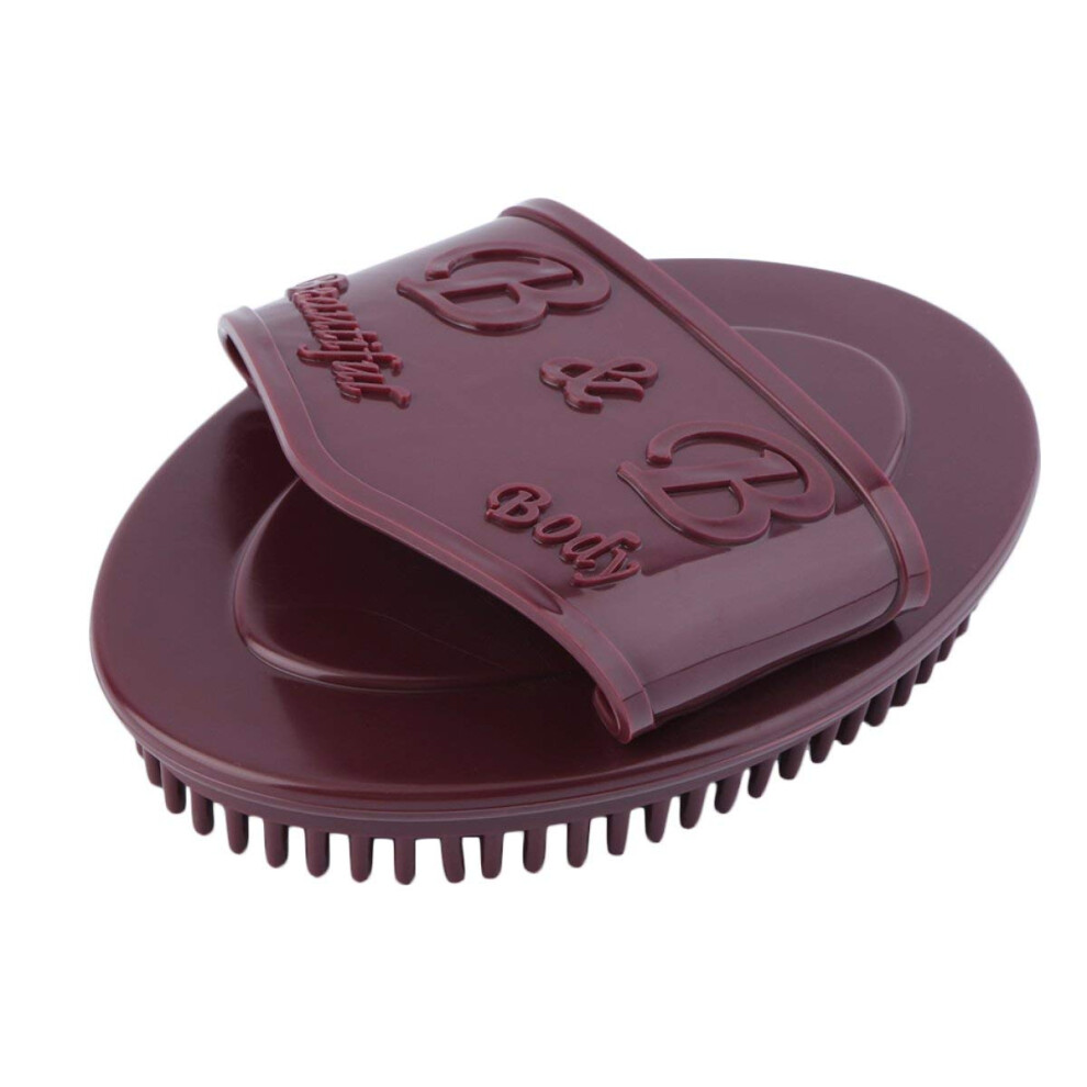 Body Massager Anti Cellulite Brush Glove with Ergonomic Grip for Body Slimming Spa Dark Red