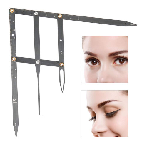 Eyebrow Mapping Tool with Flexible Arms for Accurate Brow Symmetry, Adjustable Microblading Ruler Black 2