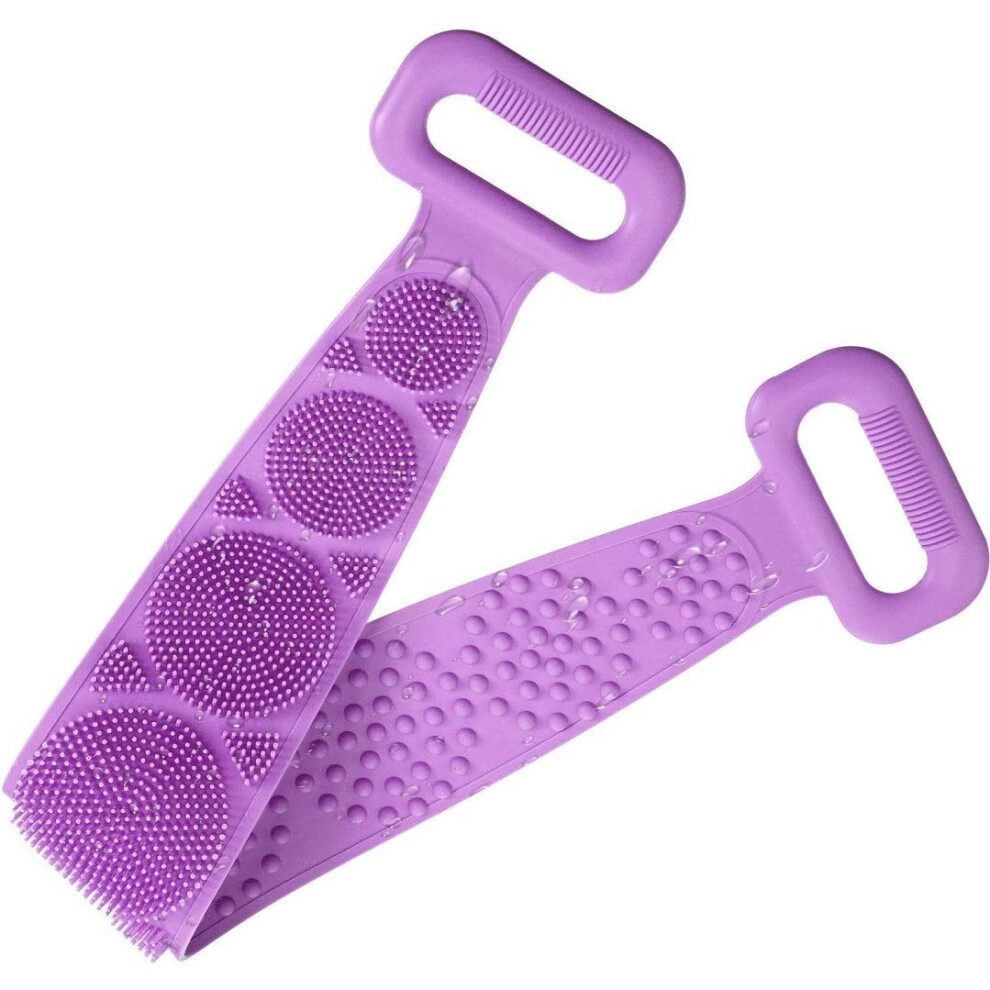 Silicone Back Scrubber for Shower with DualSided Bath Body Brush Exfoliating and Massage