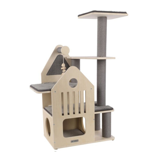 Árvore para gatos com casinha e plataforma