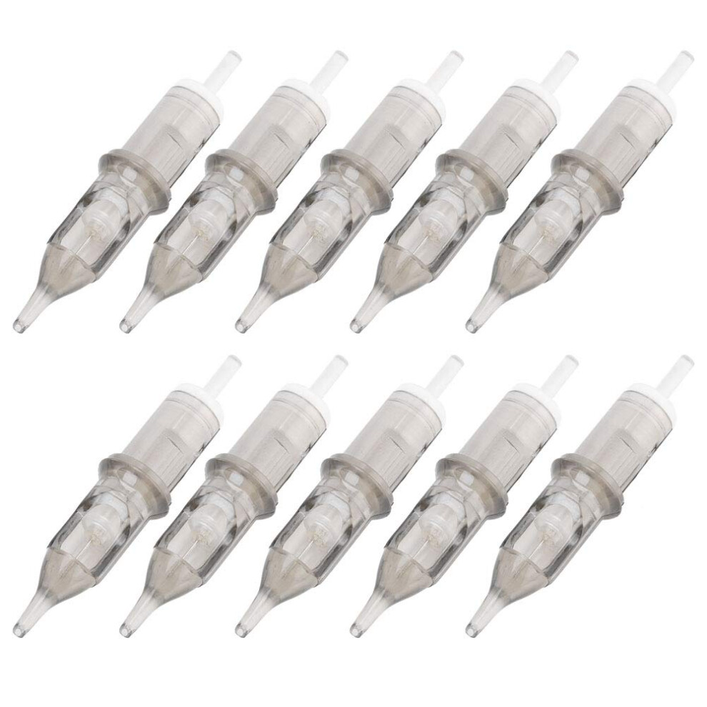 10Pcs 9RL Tattoo Needle Cartridges for Lining, Disposable Sterile Microblading Eyebrow Pen Needles