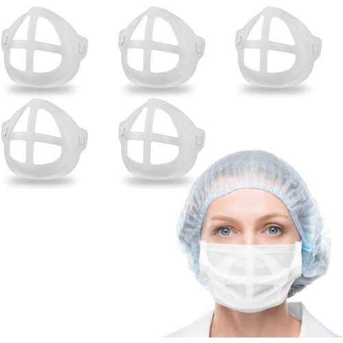 5 Pcs Mask Bracket Reusable 3D Support Frame for Makeup Protection and AntiFog Easy Breathing