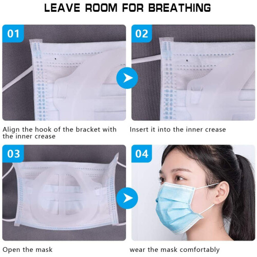 5 Pcs Mask Bracket Reusable 3D Support Frame for Makeup Protection and AntiFog Easy Breathing 2