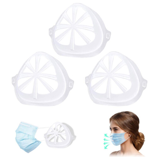 Mask Bracket 3D Face Mask Inner Support Frame Increases Breathing Space Prevents Makeup Transfer 3pcs
