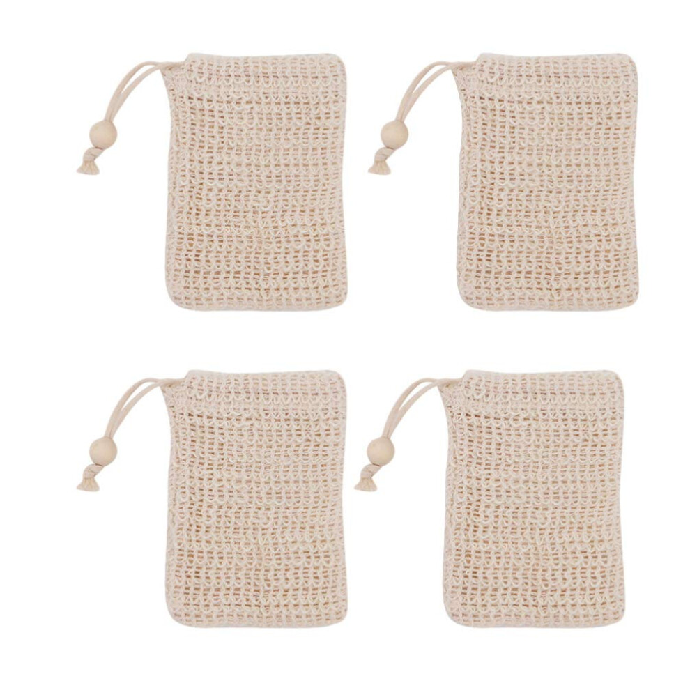 Soap Saver Bag Set with Drawstring Closure for Gentle Skin Exfoliation and Rich Lather Creation