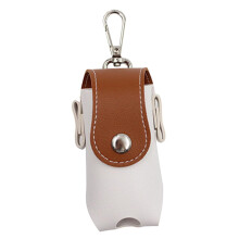 Golf Ball Storage Bag with Metal Clip PU Leather Waist Pouch for Outdoor Golf Accessories Brown