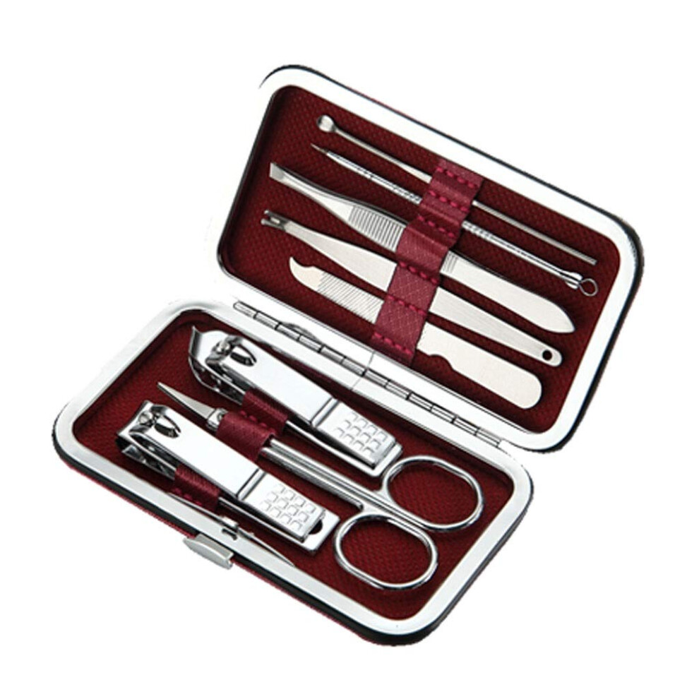 Manicure Set 8Piece Stainless Steel Nail Clippers Kit with Travel Case for Professional Grooming