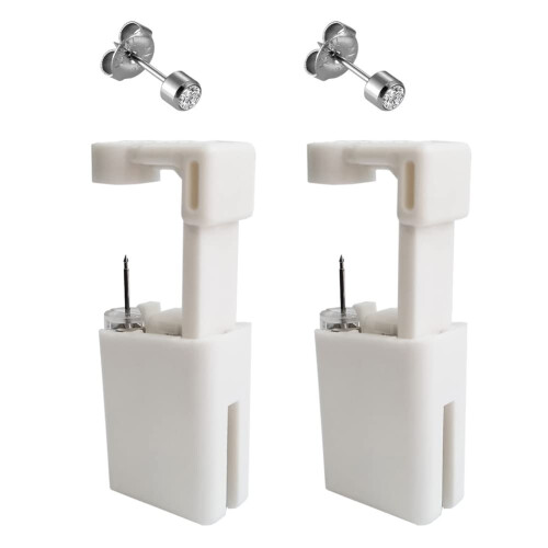 Ear Piercing Kit 2 Pack with Hypoallergenic Studs Disposable Ear Piercing Gun for Safe Home Use