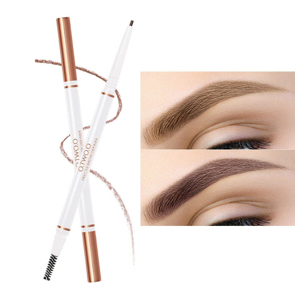 Brown Waterproof Double Ended Eyebrow Pencil Middle Long Lasting Smudge Proof Natural Brows