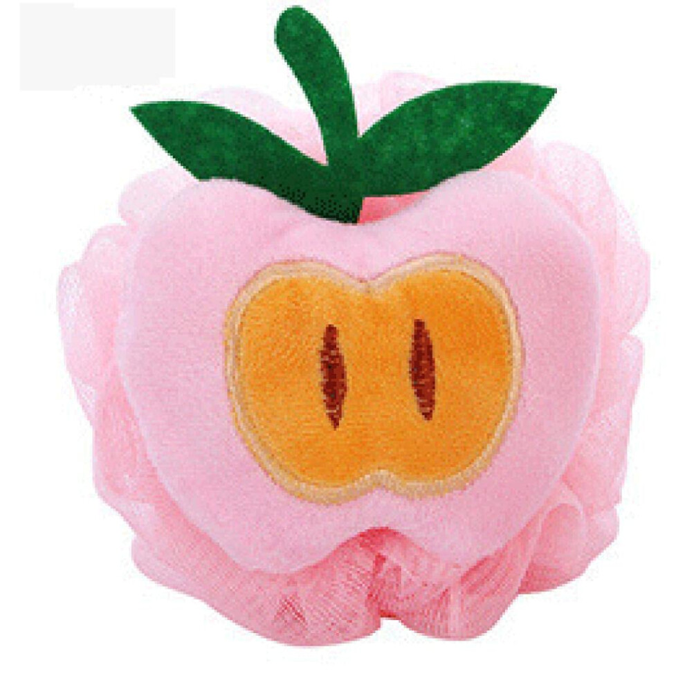 Peach Shape Bath Sponge For Kids And Adults, Fruit Loofah Ball With Gentle Exfoliation Rope