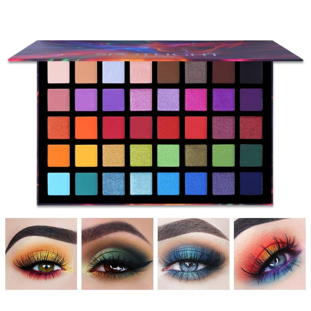 40 Color Eyeshadow Palette  Pigmented Glitter Matte Shimmer Long Lasting Eye Makeup