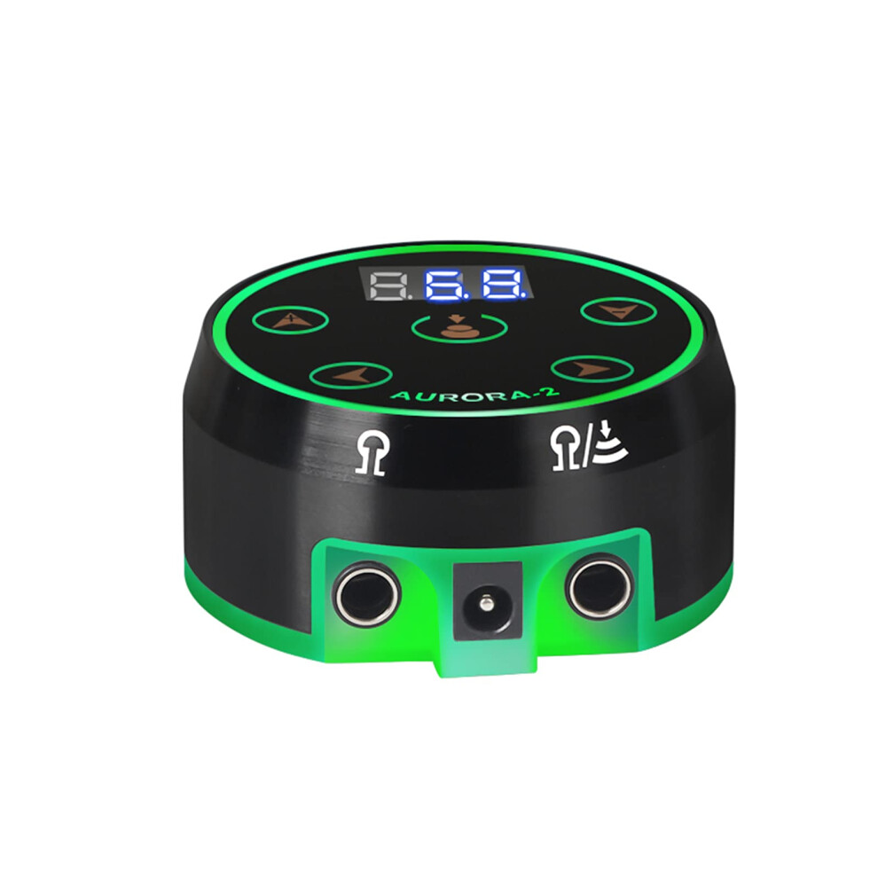 Black Professional Mini Lcd Tattoo Power Supply With Wide Voltage Adjustment And Dual Pedal Modes,