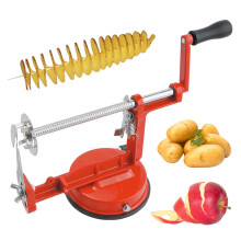 Stainless Steel Potato Spiral Cutter 3 in 1 Vegetable Peeler with Adjustable Blade and Suction Base