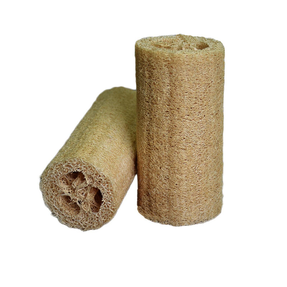Beige Natural Loofah Bath Sponge Set For Gentle Skin Exfoliation And Multipurpose Shower Scrubbing