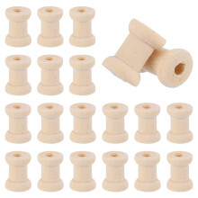 20pcs Wooden Spools for Crafts 0.55in Natural Wood Bobbins for Sewing, Thread, Ribbon and Wire Wrapping