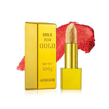 Glitter Lipstick Velvet Matte Waterproof Gold Finish Long Lasting Moisturizing Red Nude 004