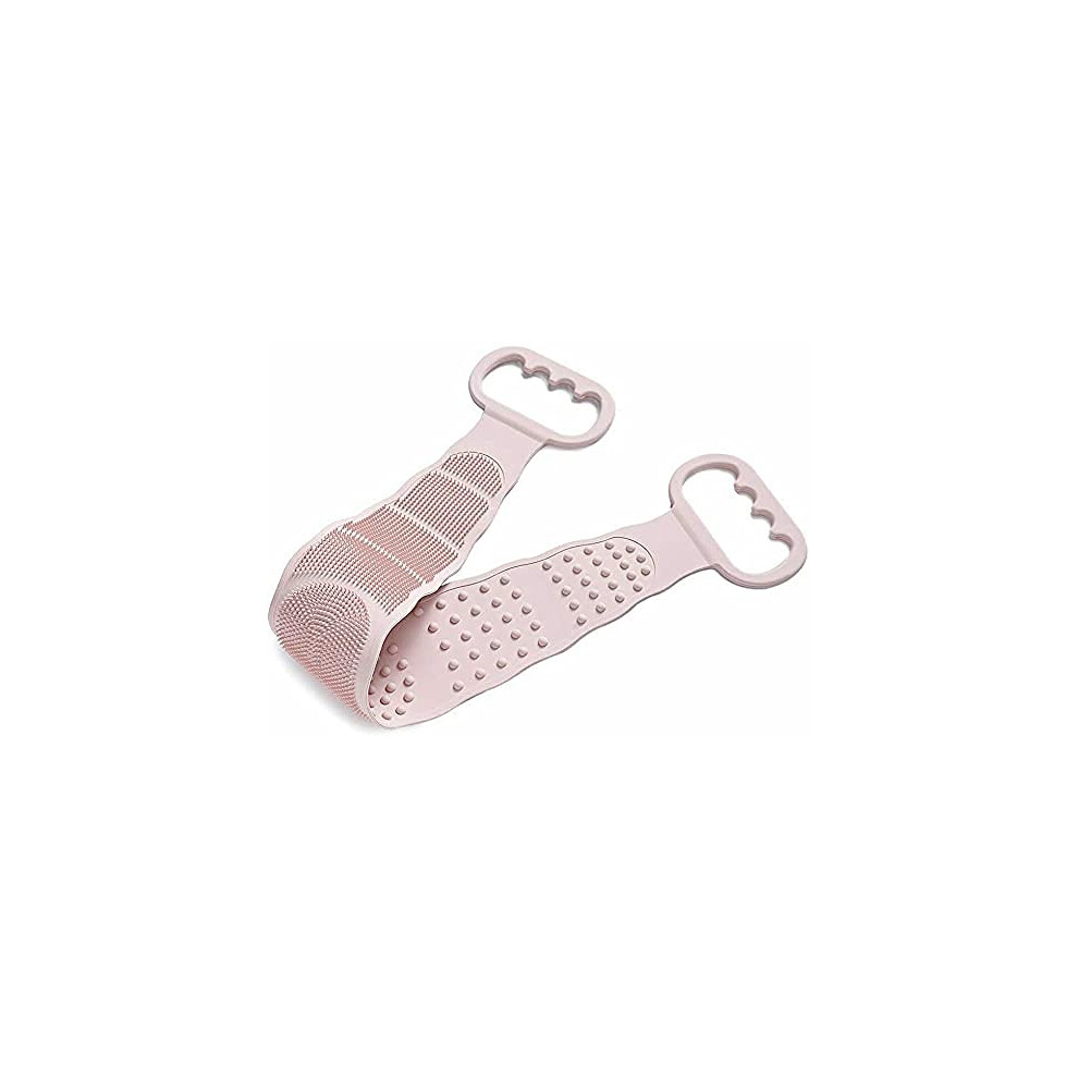 Silicone Back Scrubber with Dual Texture, Long Reach Exfoliating Bath Brush for Shower Body Cleaning