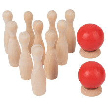 Wooden Bowling Set with Smooth Safe Edges for Indoor Outdoor Family Fun and Motor Skill Development