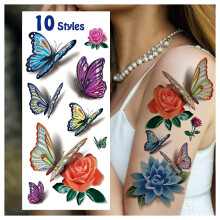 78 Styles Waterproof Butterfly and Flower Temporary Tattoos for Women Adults, Long Lasting Realistic Fake Tattoo Stickers