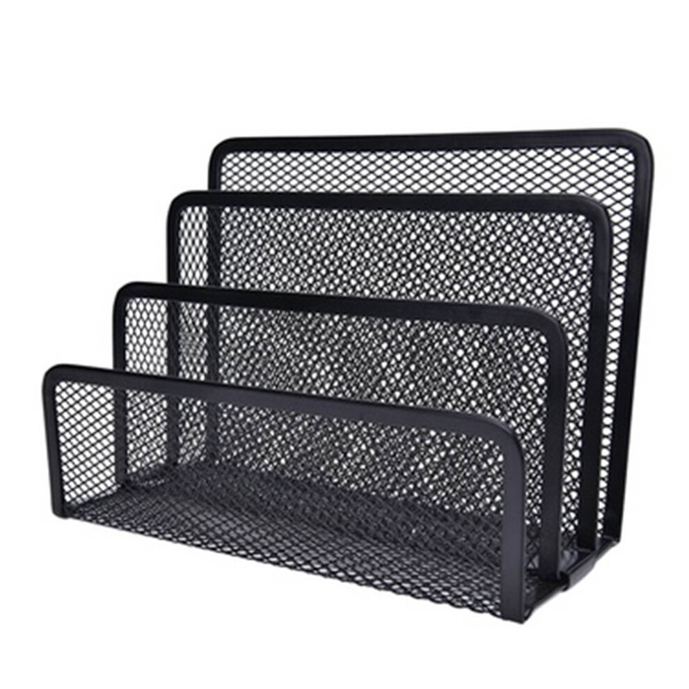 Paper Organizer Document Organizer Featuring Vertical Upright Metal Mesh Compartments Desk Mail Organizer File Holder Keep Desktop Organized Easy 9138057902266
