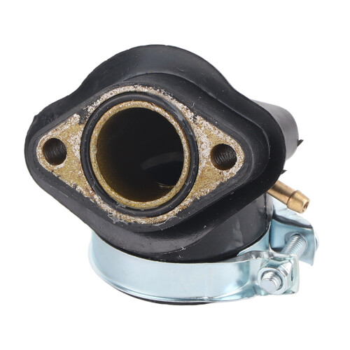 GY6 125CC 150CC Carb Intake Manifold Boot, Durable Plastic, Silver / Black 1