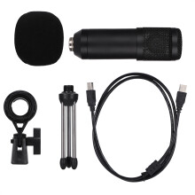 Professionelles USB-Mikrofon mit RGB-Effekten, Kopfhörerausgang, Lautstärkeregelung, Rauschunterdrückung, Plug & Play für Studioaufnahmen,