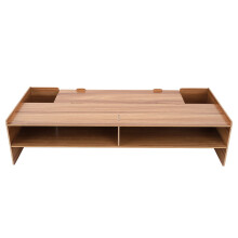 Monitorstandaard met meerdere niveaus, laptopstandaard met kabelgaten, monitorhoogteplank, opbergrek, hoogwaardige materialen, ergonomisch ontwerp,