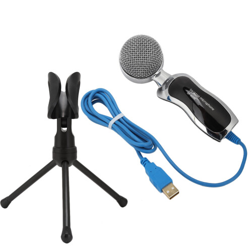 Μικρόφωνο USB με ακύρωση θορύβου για υπολογιστή με ρυθμιζόμενη βάση για ευρεία