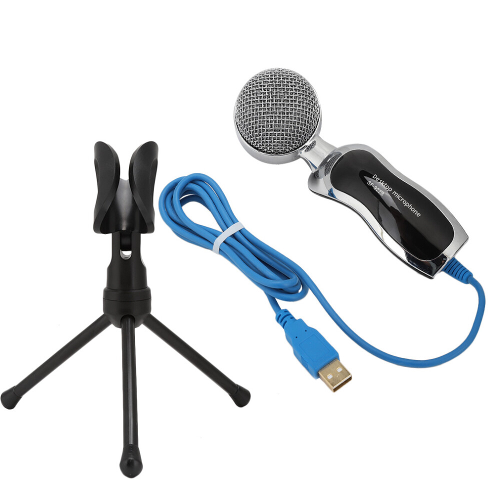 Plug And Play USB Condenser Microphone With Foldable Tripod Stand For Remote Work Online Learning Live Broadcasting Podcast Studio Recording-image-OPC-PQYV9RB-NEW