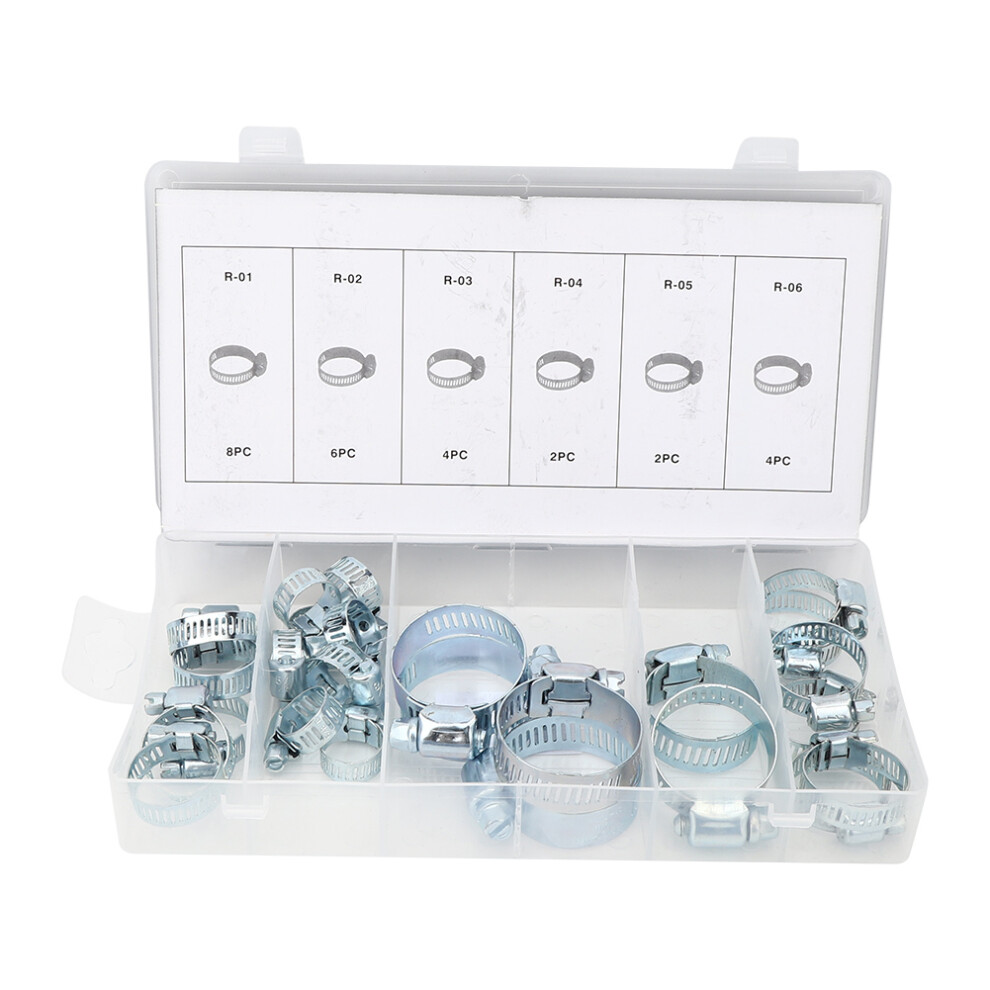 Heavy Duty Hose Clamps Assortment Worm Gear Stainless Steel Corrosion Resistant Pipe Clamp Set Easy To Install For Marine Plumbing Automotive Water 9138057932980