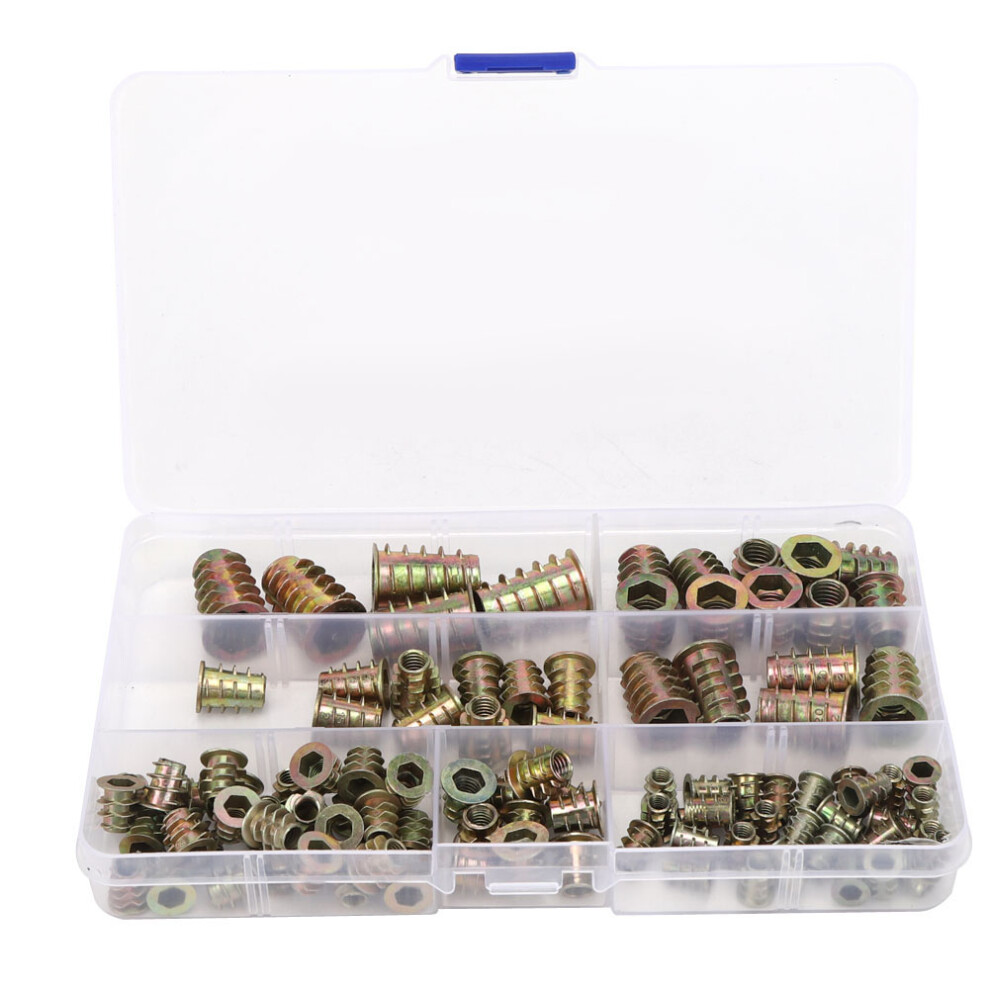 Rust Free Threaded Inserts For Wood Adjustable Installation Furniture Screw Assortment Corrosion Resistance Strong Fastening Force Even Thread Design 9138057930825