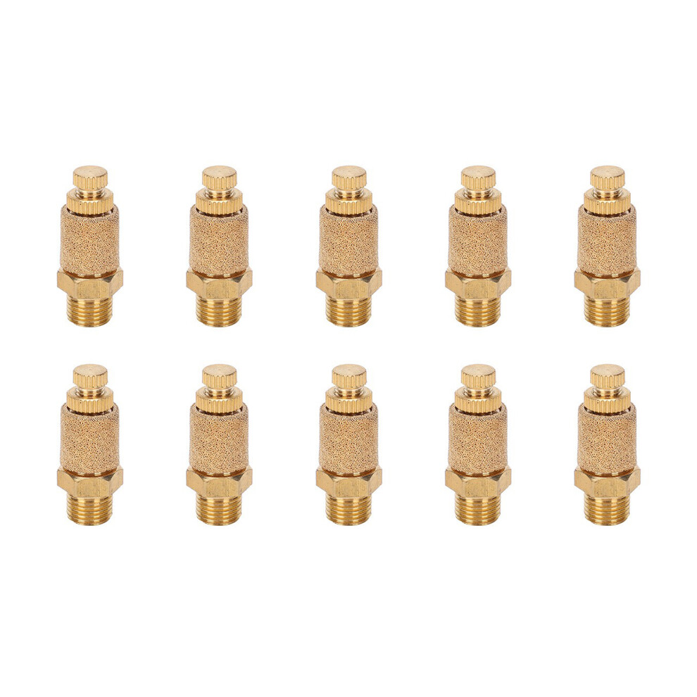Air Flow Control Silencer For Pneumatic Tools, Adjustable Air Flow Noise Reducer Brass Body Exhaust Muffler High Pressure Resistant Sintered Bronze 9138057033236