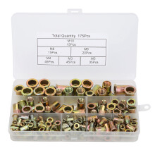 Rivet Nuts Kit Flat Head Carbon Steel Zinc Plated Threaded Insert Corrosion Resistant High Quality Portable Kit Rust Resistant Wide Applications For