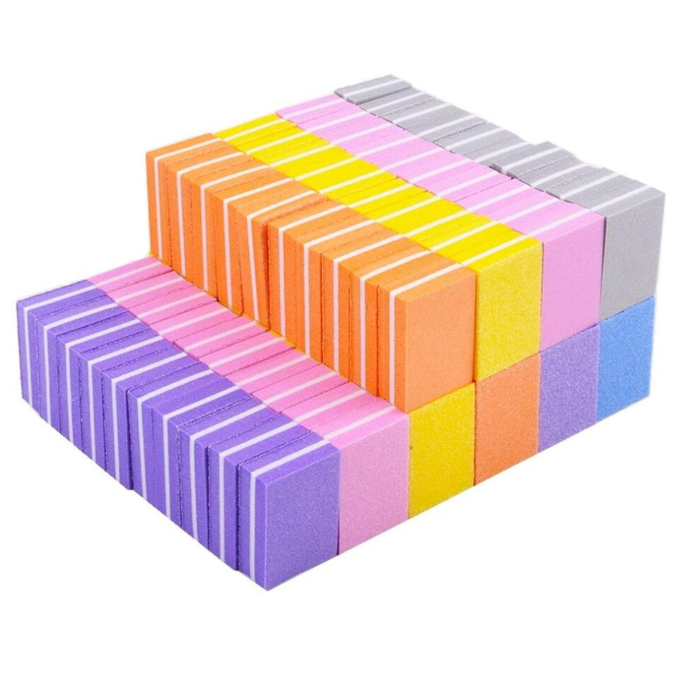 Blue 20Pcs Nail Buffer Blocks And File Set Doublesided For Manicure Pedicure Acrylic Gel