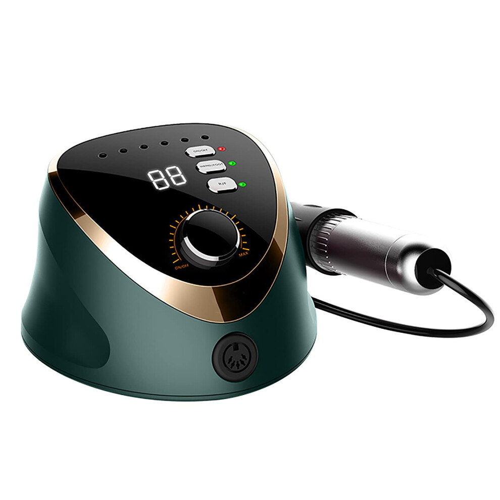 Green Electric Nail Drill 35000 Rpm Professional Nail File Kit With Foot Pedal Control For Manicure Pedicure