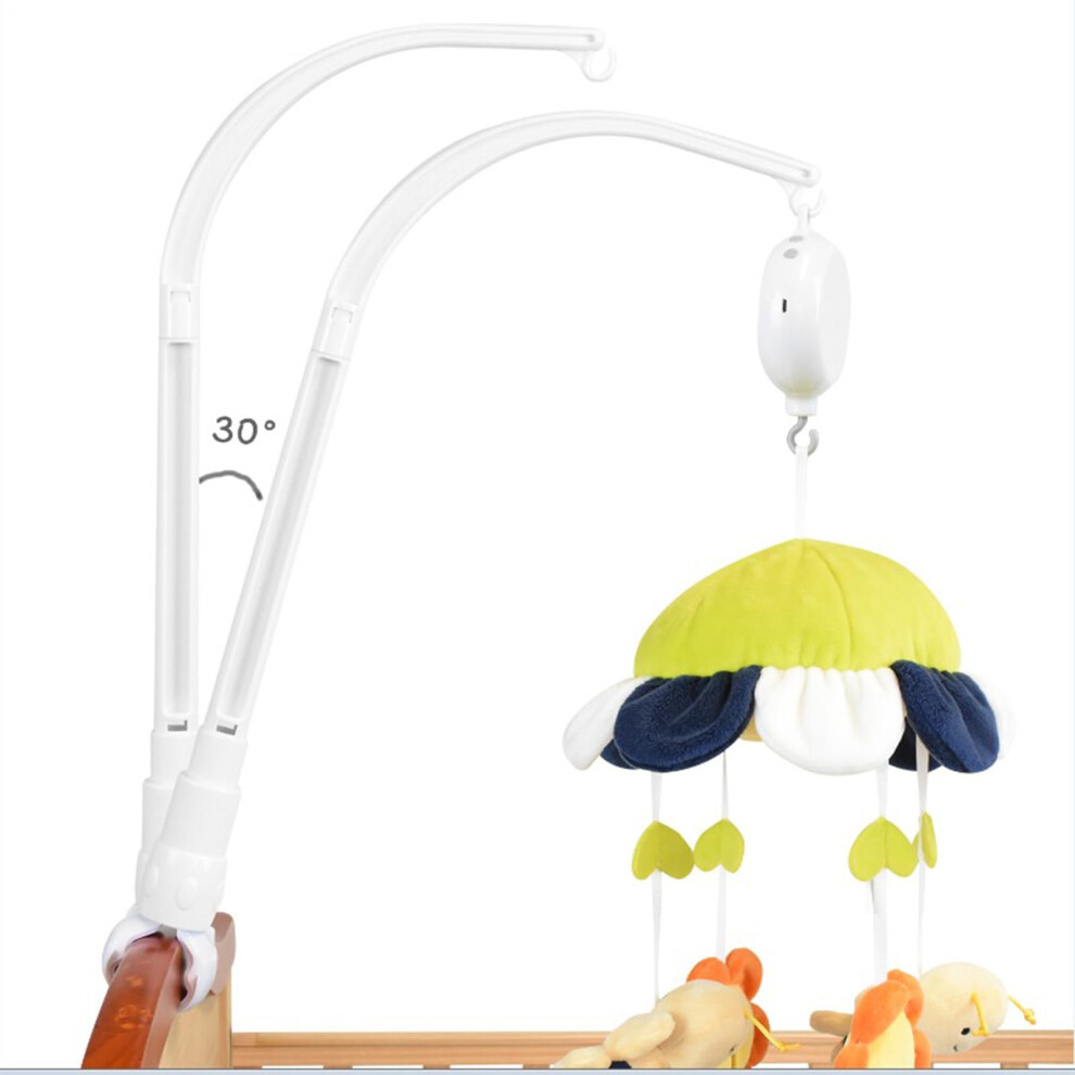 Baby Crib Mobile Arm Bracket with Musical Rotating Frame for Bassinet and Nursery Toys