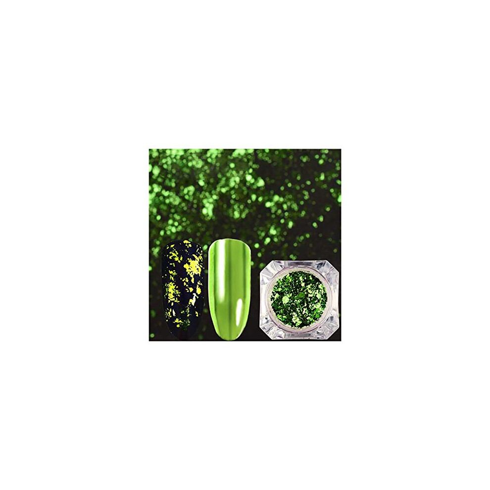 Nail Art Glitter with Chameleon Holographic Shine, Ultra Thin Foil Flakes for UV Coat Nails CB04