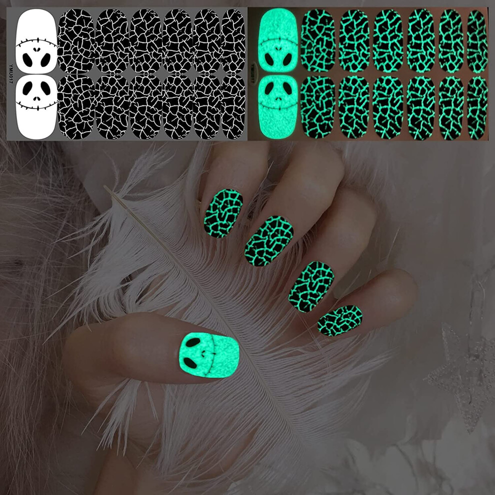 Halloween Nail Stickers Self Adhesive Decals with Pumpkin Ghost Bat Designs for Kids and Adults
