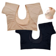 2 Pack Sweatproof Undershirt with Reusable Underarm Pads for Women Breathable Quick Dry Fit
