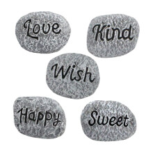 Resin Decorative Pebbles Set of 5 for Aquarium Fish Tank Garden Vases Succulent Pots Craft Landscaping