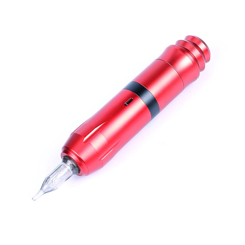 Red Tattoo Machine Pen Rotary For Lining And Shading, Low Noise Aluminum Alloy Body,
