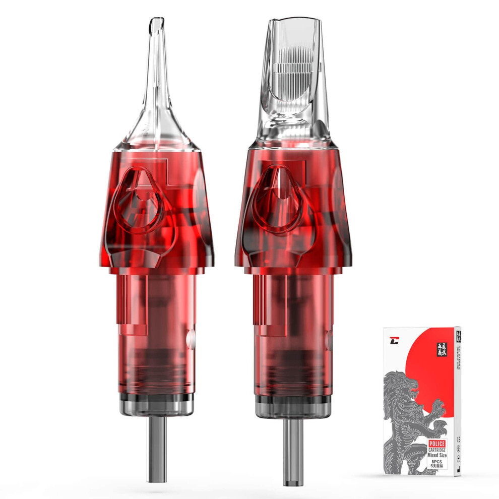 Tattoo Cartridge Needles with LeakProof Membrane, 5Pcs Mixed Sizes EO Sterilized for Rotary
