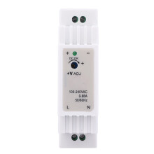 Slim Design DIN-Rail Mount Power Supply 12V 1.25A 15W with Overload Protection, PWM Modulation for Stable Output, Suitable for Distribution Box and