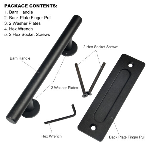Invisible Handle Sliding Barn Door Handle Corrosion Resistant Double Sided Pull Matte Surface Easy Installation Retro Style Soft Grip Feeling Heavy 2