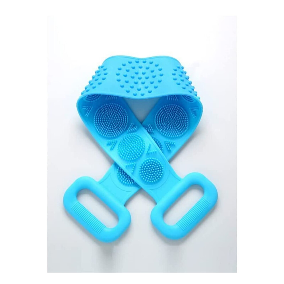 Silicone Back Scrubber for Shower with Long Handle, Gentle Exfoliation and Hygienic NonSlip Grip