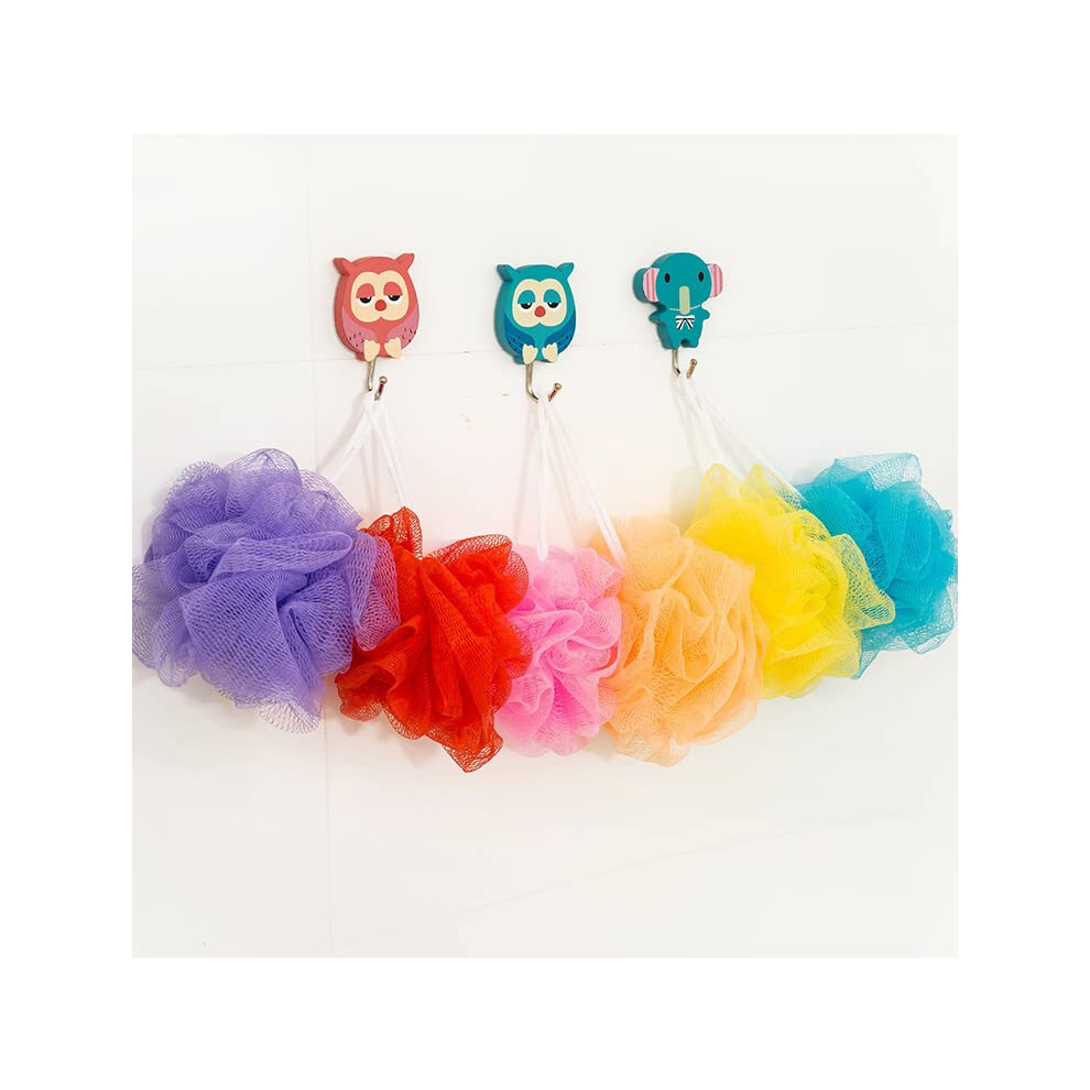 Shower Loofah Bath Sponge Set of 4 with Rich Lather and Gentle Exfoliation for Men and Women