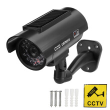Effective Deterrent Fake Security Camera, Solar Powered Realistic Red Flashing Lights Bullet Dummy Surveillance System With Led Light Outdoor Indoor